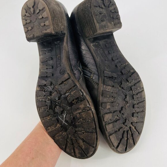 Pikolinos Ruched Black Leather Ankle Boots with Buckle‎ Size 40 - Picture 7 of 12